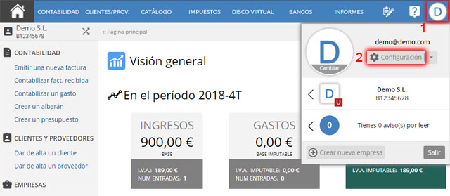 accede a configuración