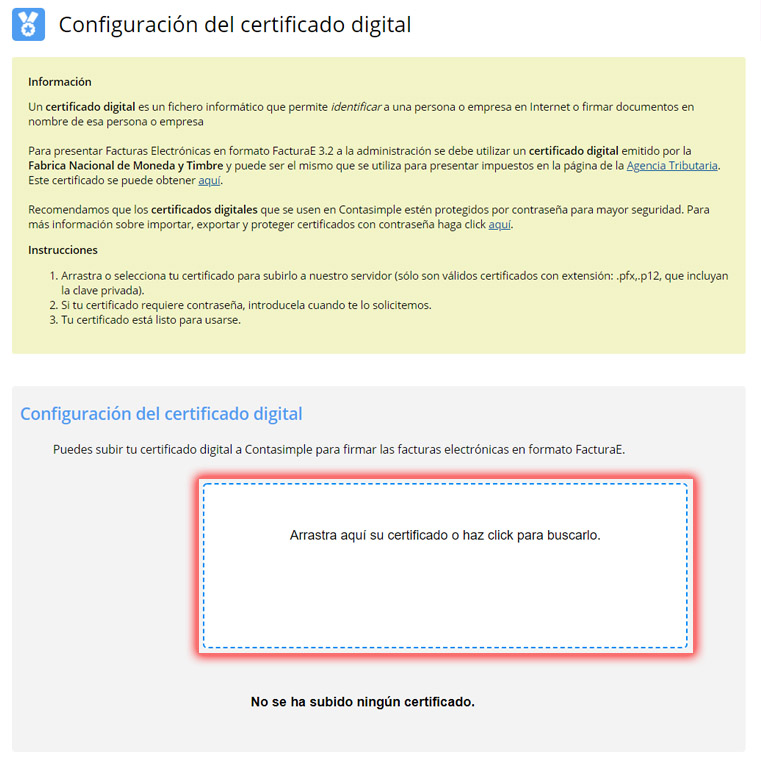 subir certificado