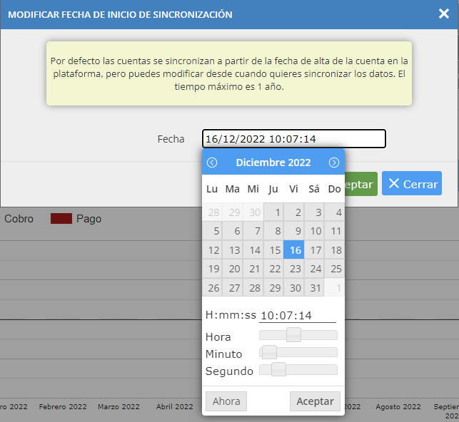 Fecha de sincronizacion