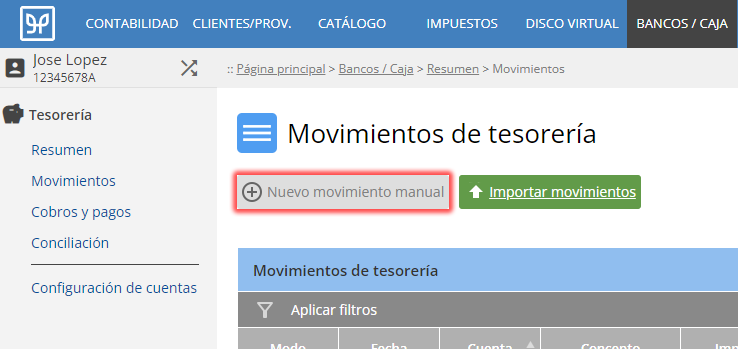 Nuevo movimiento manual