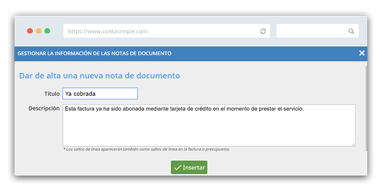 Cómo gestionar notas en facturas de peluquería y estética