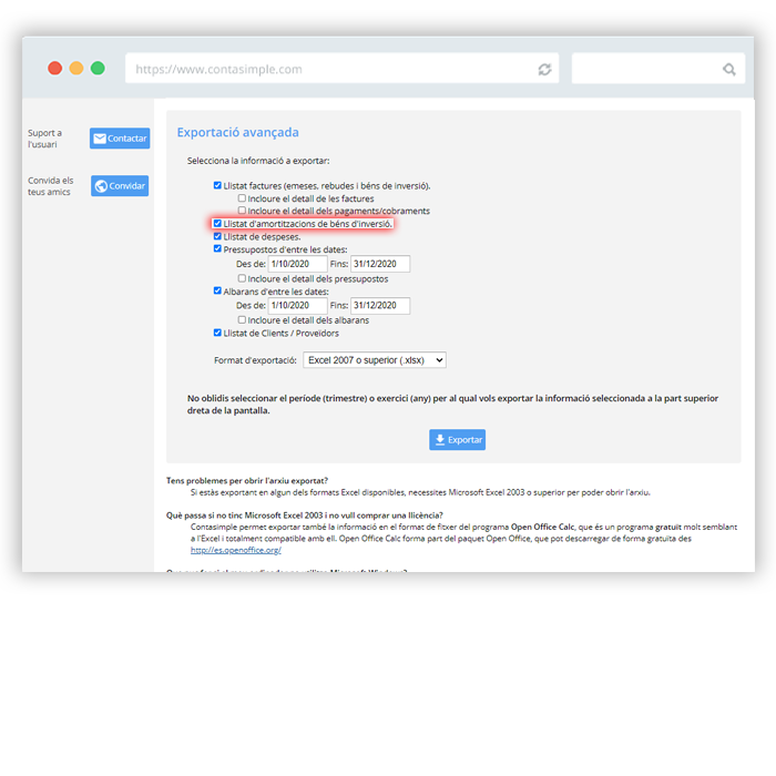 Imputació a la teva comptabilitat