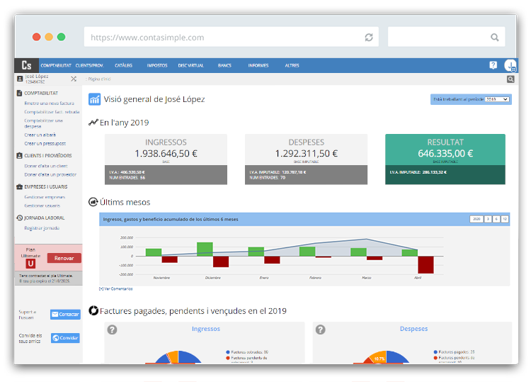 Facturació, comptabilitat i impostos per a empreses