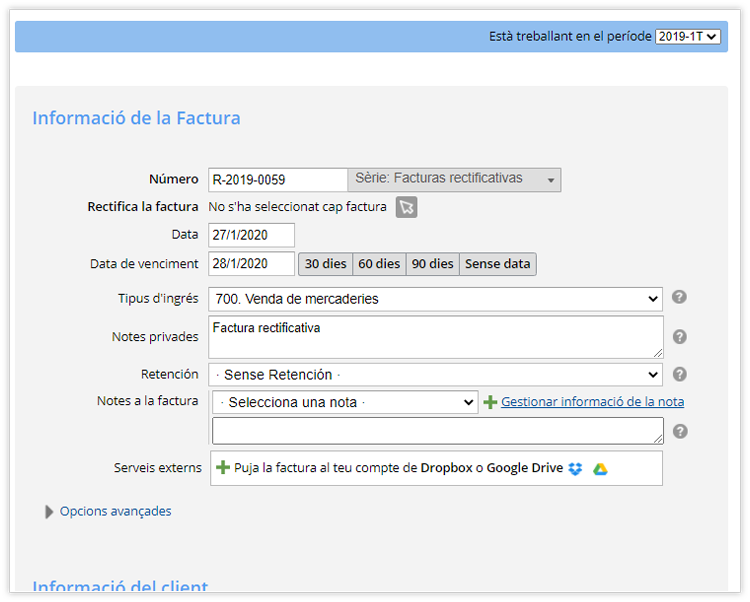 Factures rectificatives