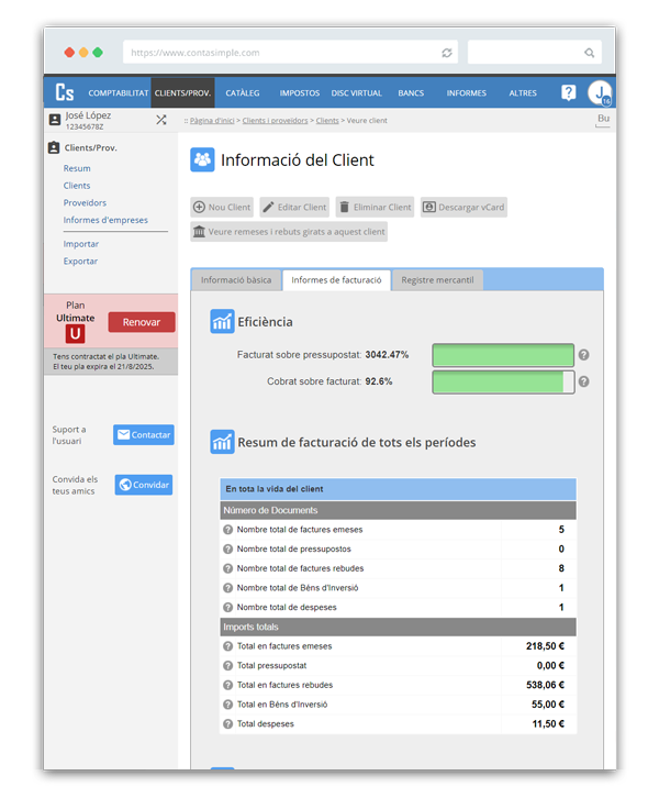 Informe de clients i proveïdors