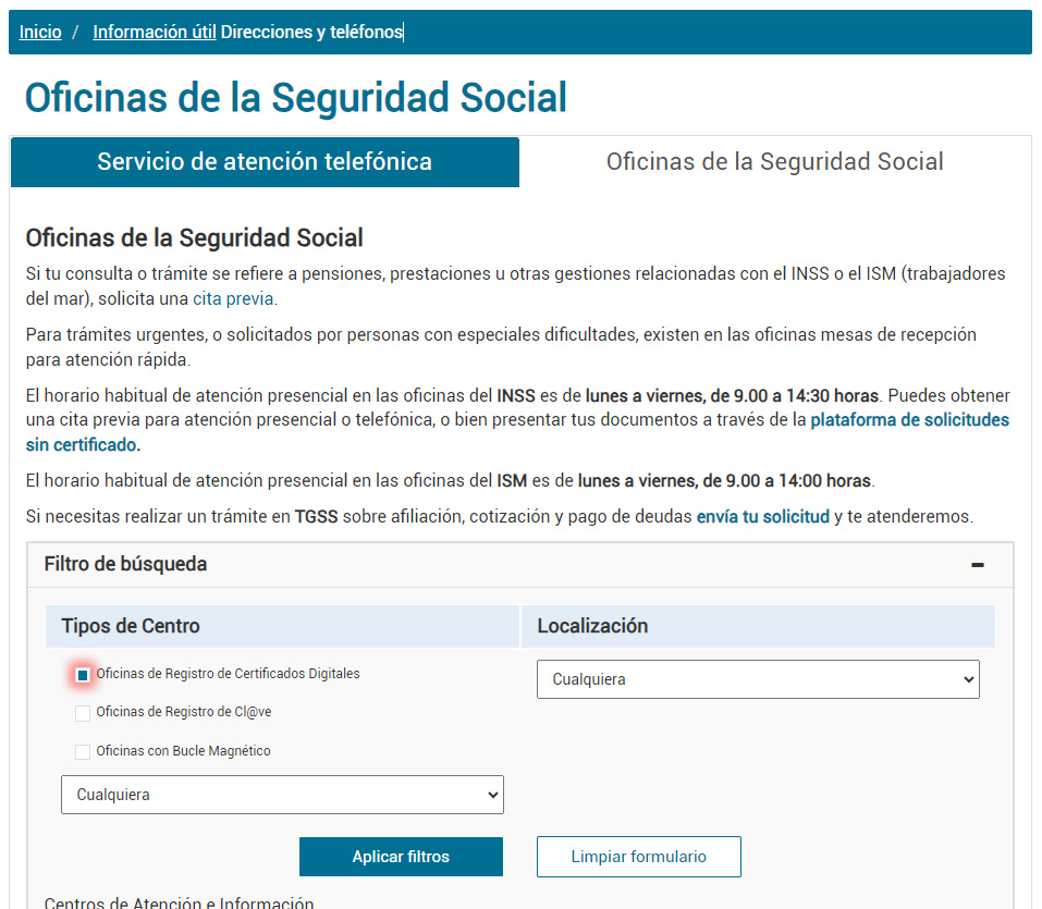 Cita Seguridad Social