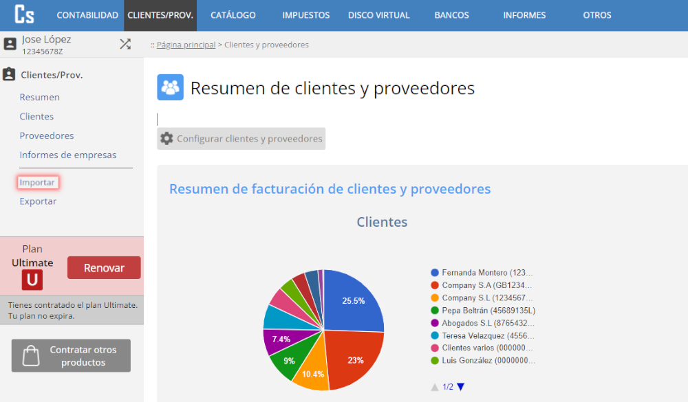 Importar clientes y proveedores