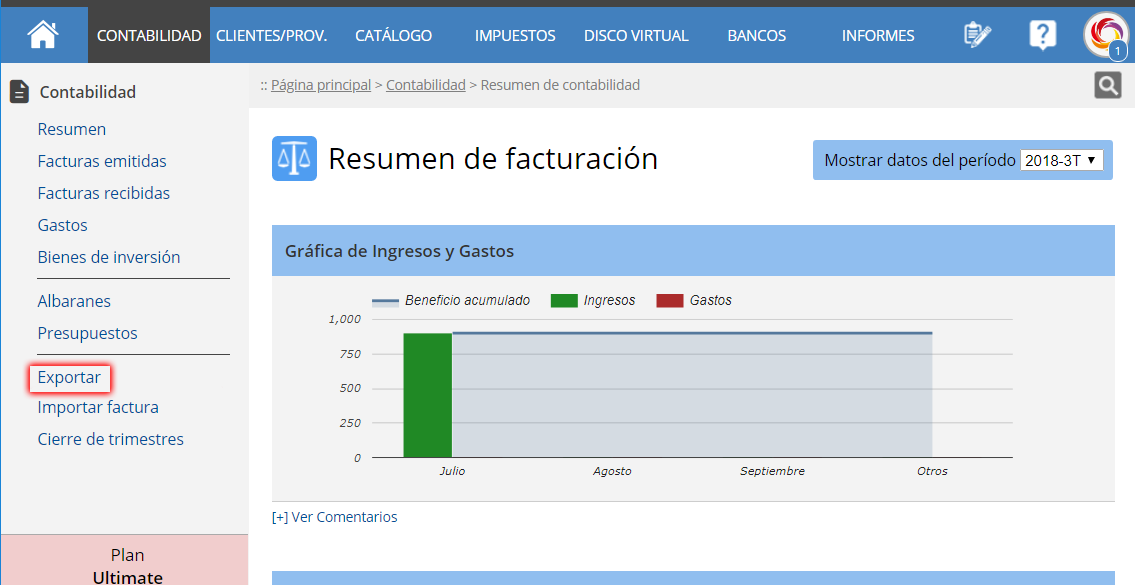 Botón de acceso al traspaso de contabilidad