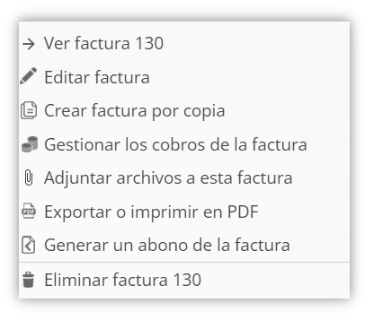 Más opciones de facturación