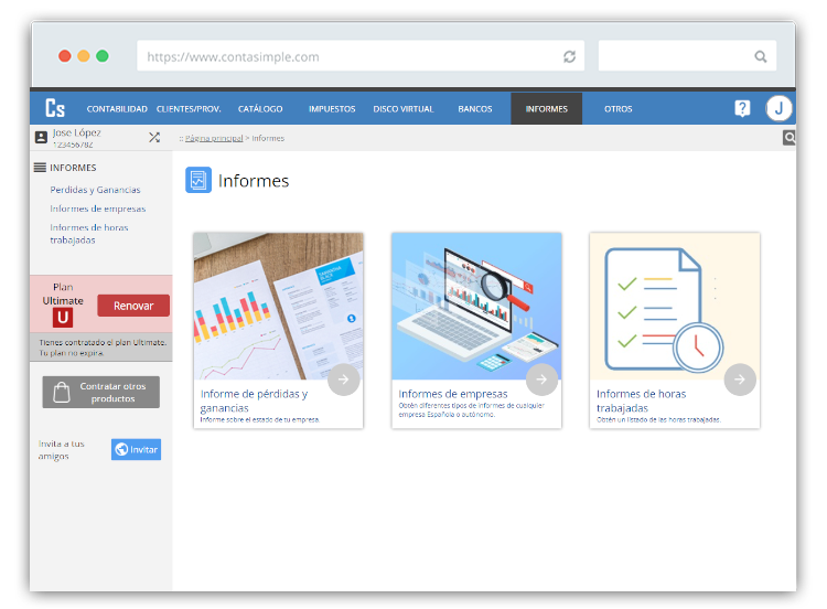 Informes en Contasimple