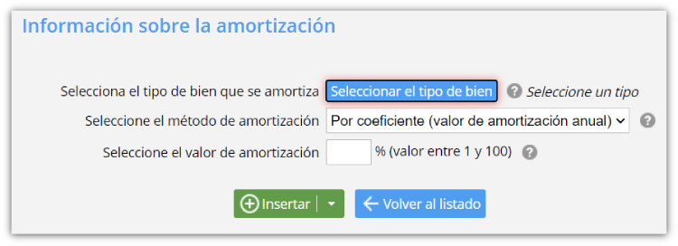 Información sobre la amortización