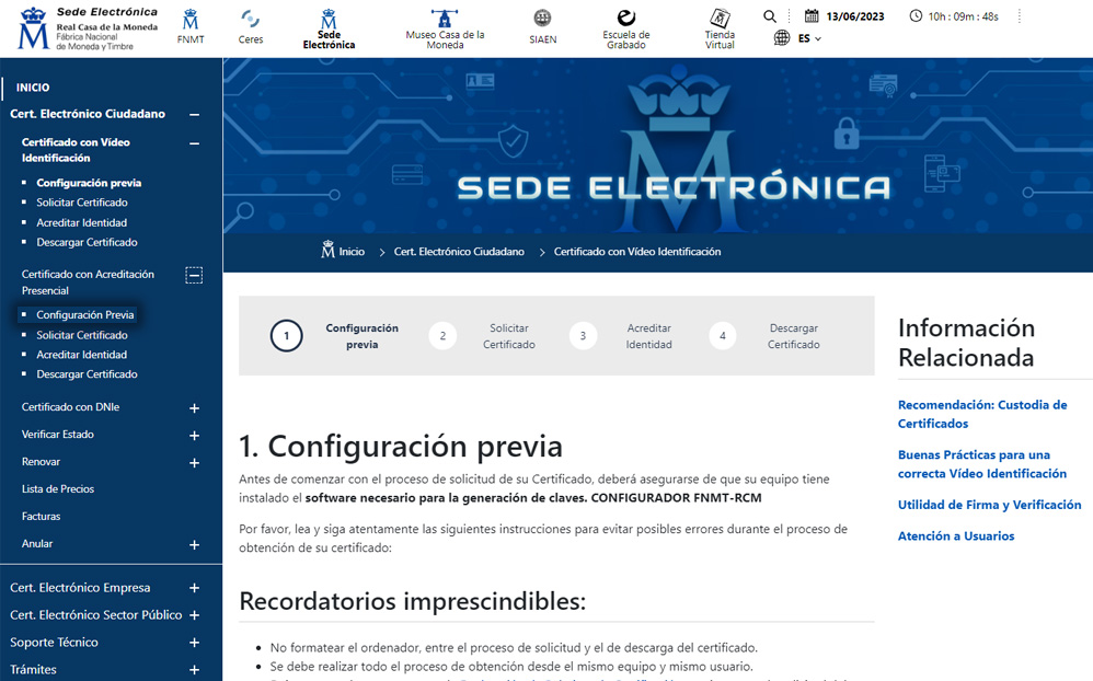 Web de la sede electrónica