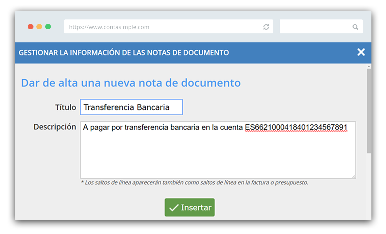 Cómo crear nota factura consultores