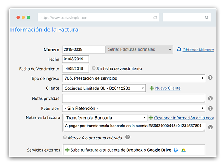 Factura de empresa