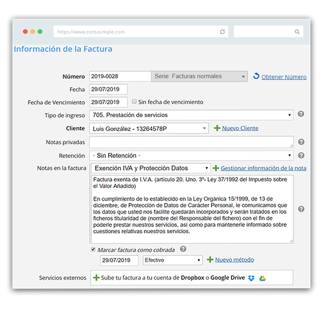 Nueva nota informativa de factura para médicos, psicólogos y dentistas