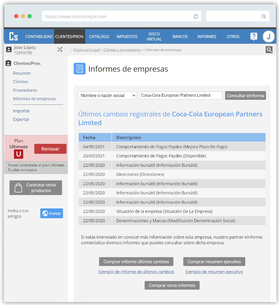 Informe de empresas