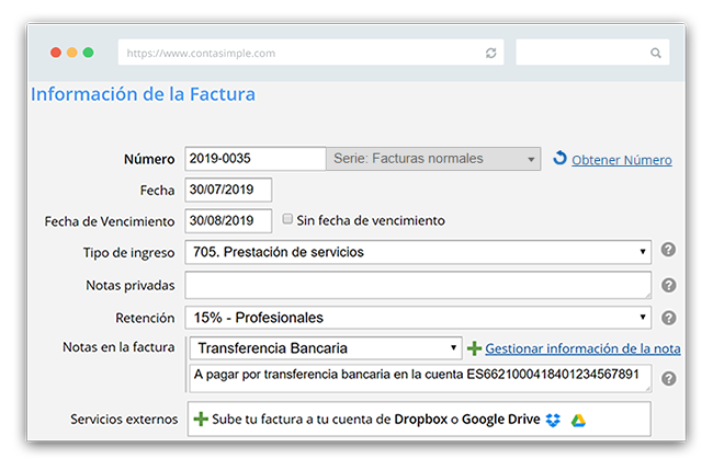 Nota factura consultores