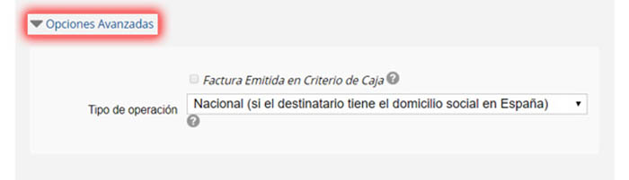 Acciones del módulo de contabilidad