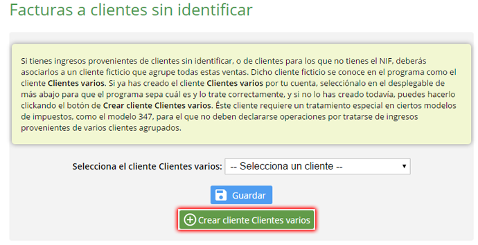 Crear cliente