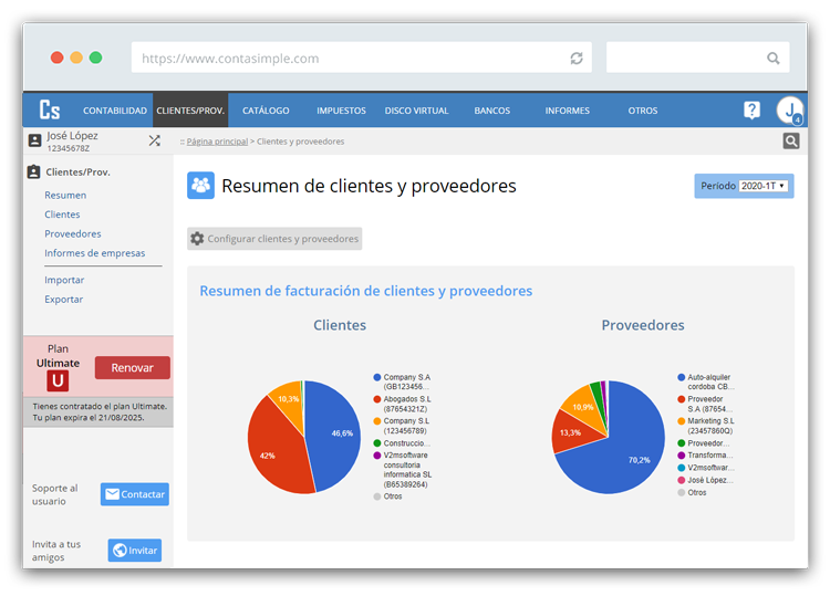 Gestión de clientes y proveedores para empresas