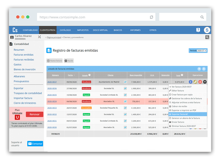 Crea tu factura con Contasimple