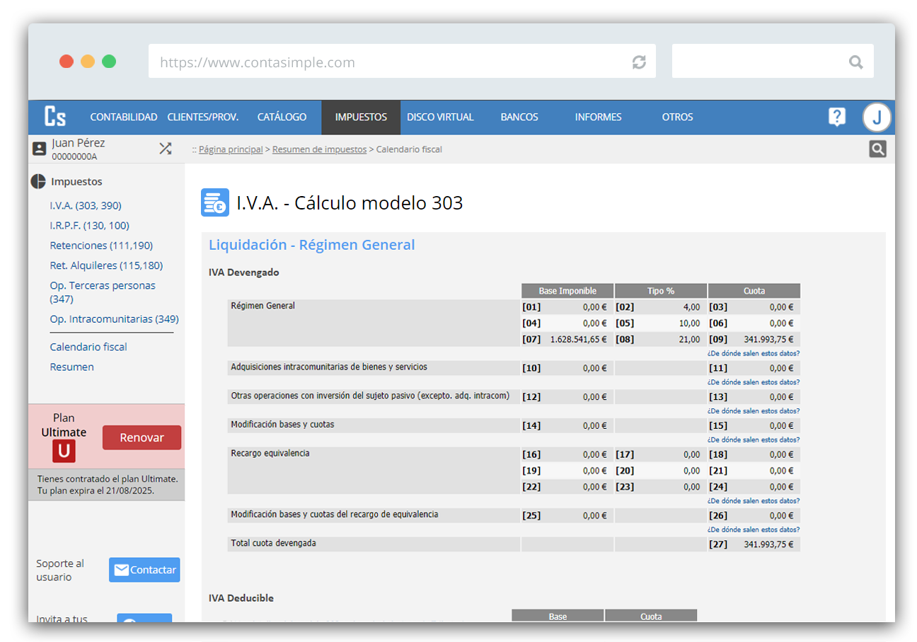 Rellena el modelo 303 de retenciones con Contasimple