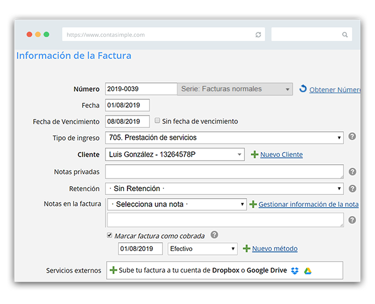 Factura de autónomo a particular