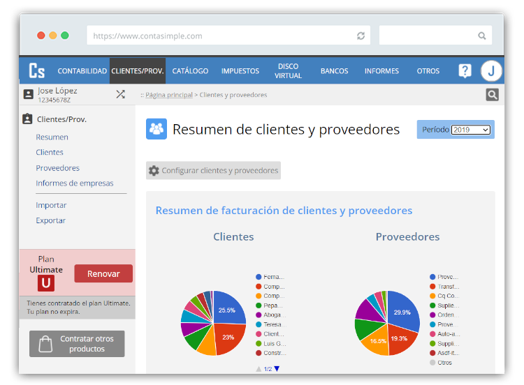 Informe de clientes y proveedores