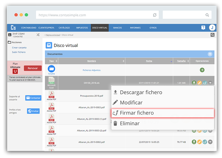 Firma digital en Contasimple