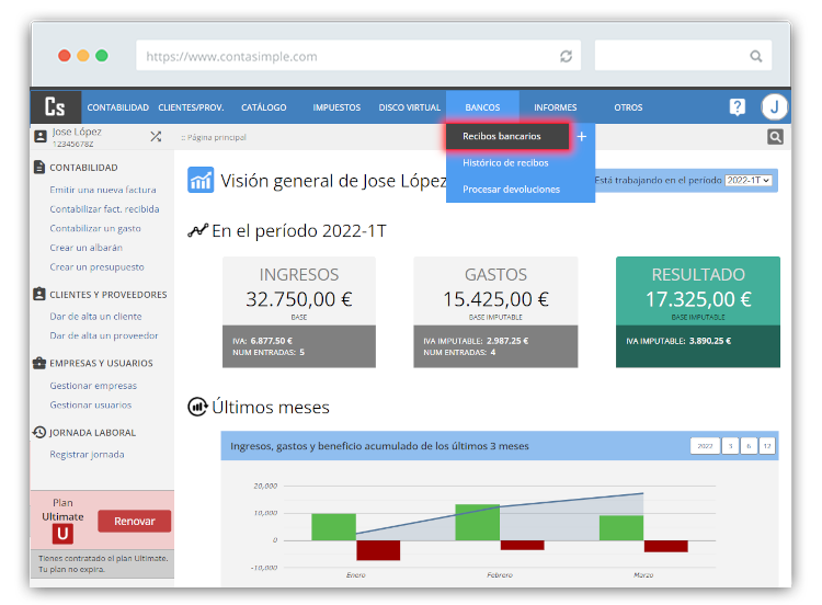 Recibos bancarios Contasimple