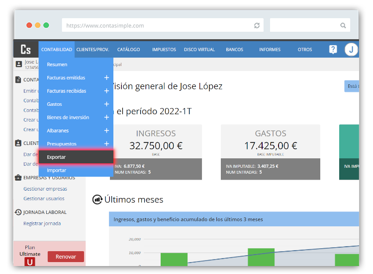 Exporta la teva comptabilitat