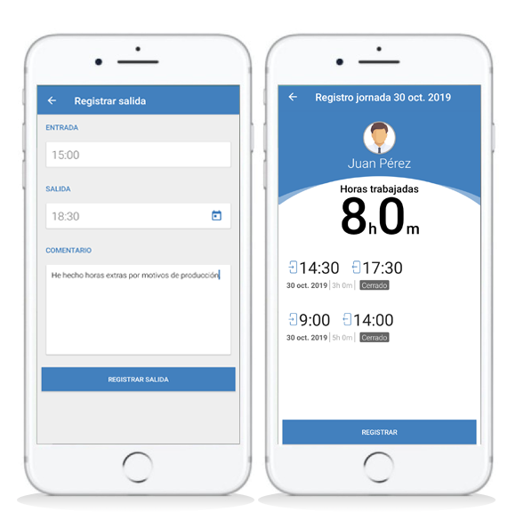 Control horari app Contasimple