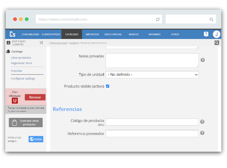 Código de identificación producto