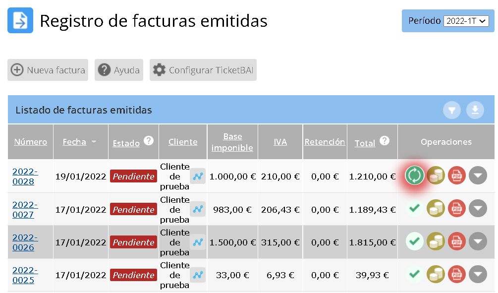 Sincronizar factura