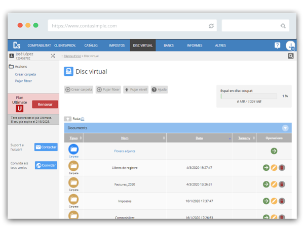 Disc virtual Contasimple