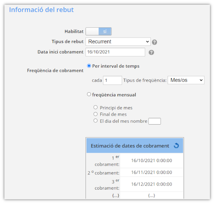 Facturació automàtica per a pagaments recurrents