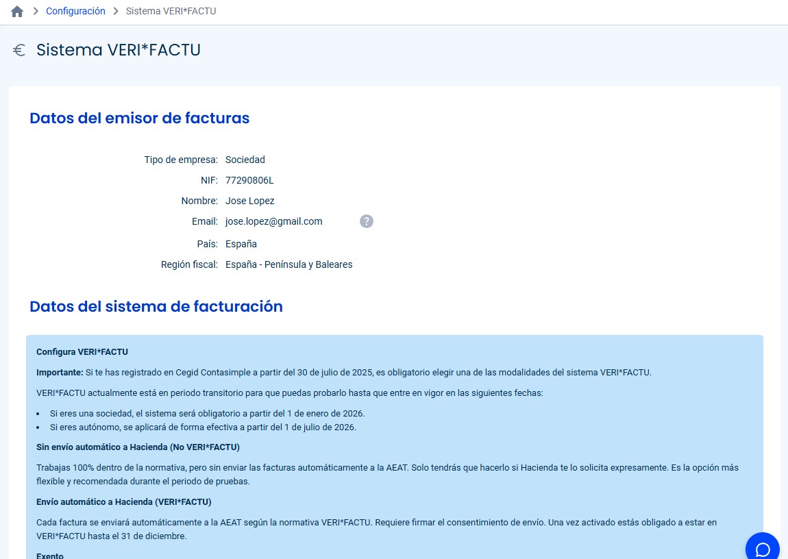 click en el icono Exportar FacturaE