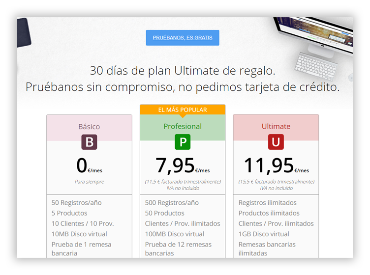 Web facturación contabilidad e impuestos accesible