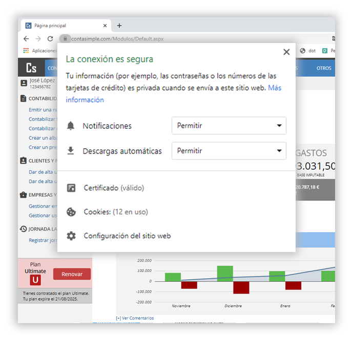 Web facturación contabilidad e impuestos segura