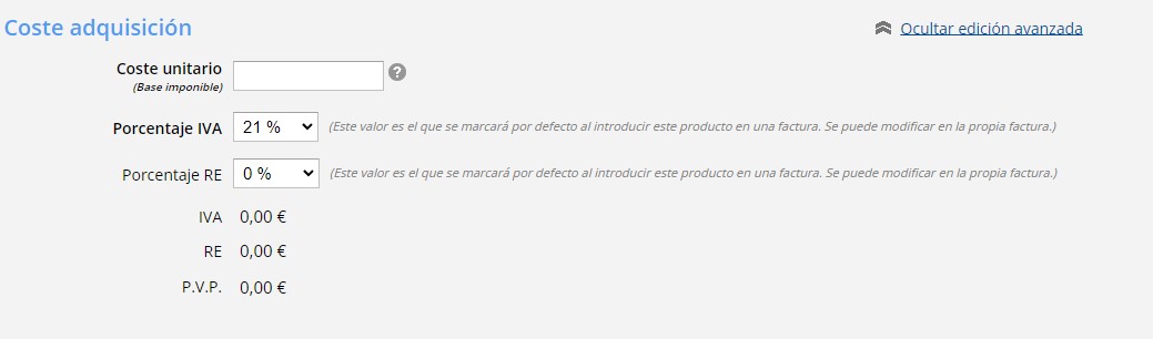 Coste Adquisición
