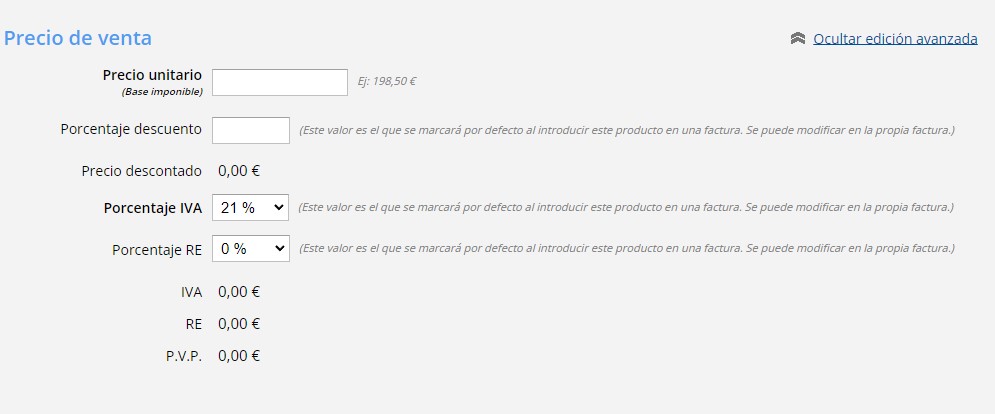 Precio Venta
