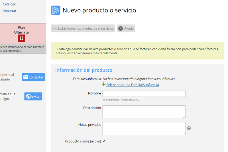 Información del producto