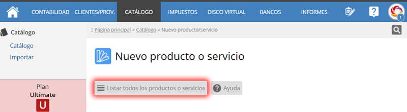 Nuevo producto o servicio