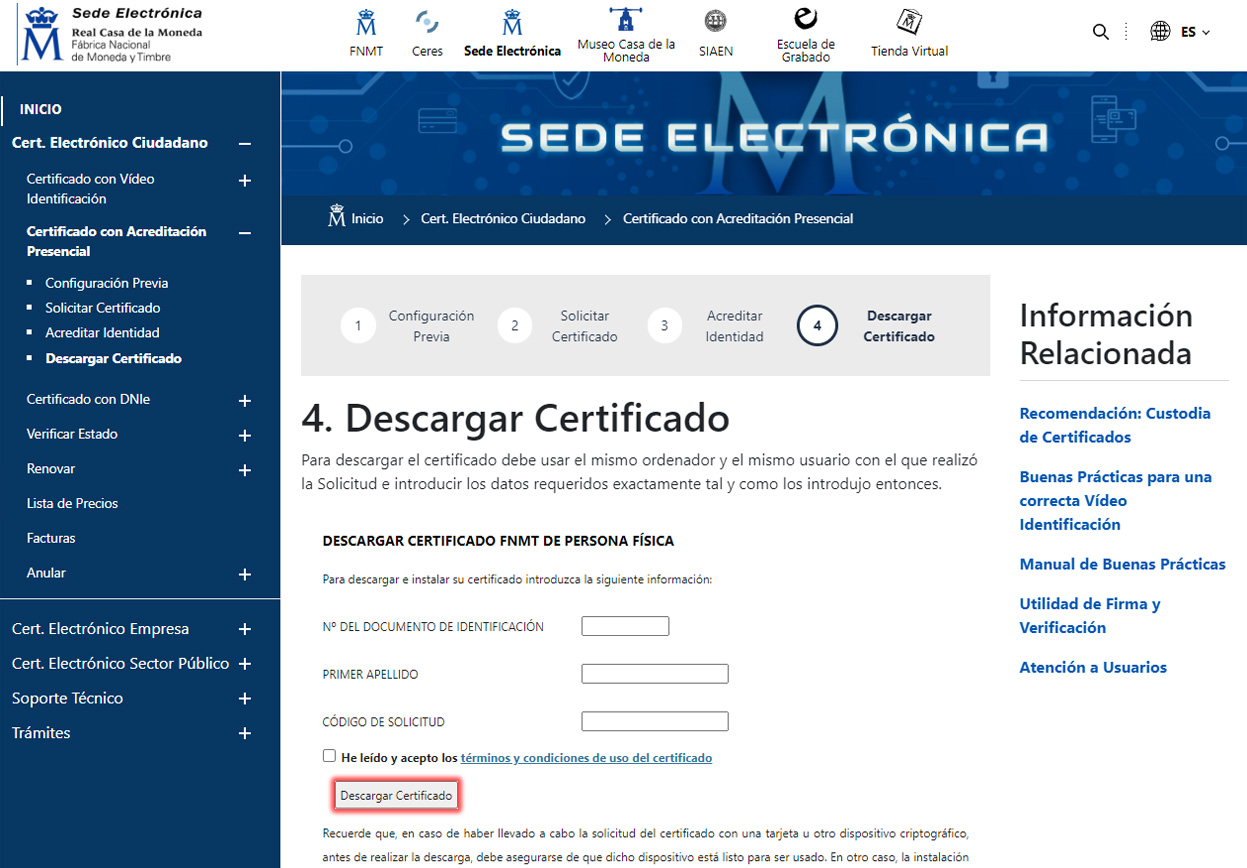 Nuevo código de solicitud