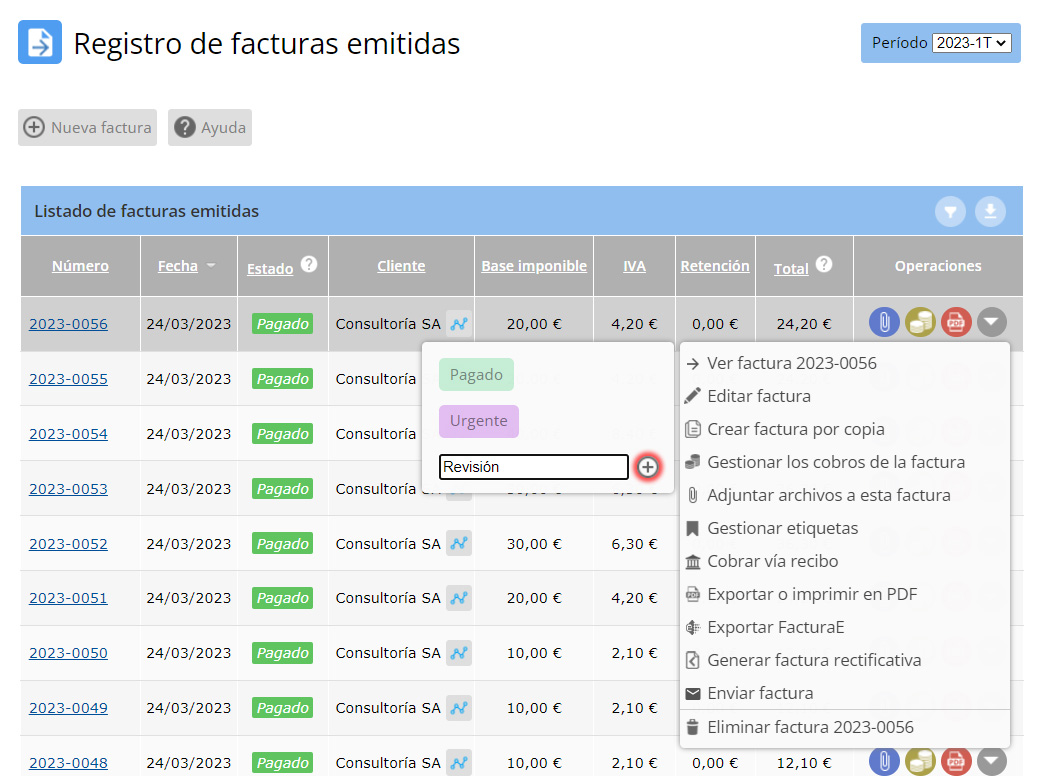 Añadir etiqueta nueva