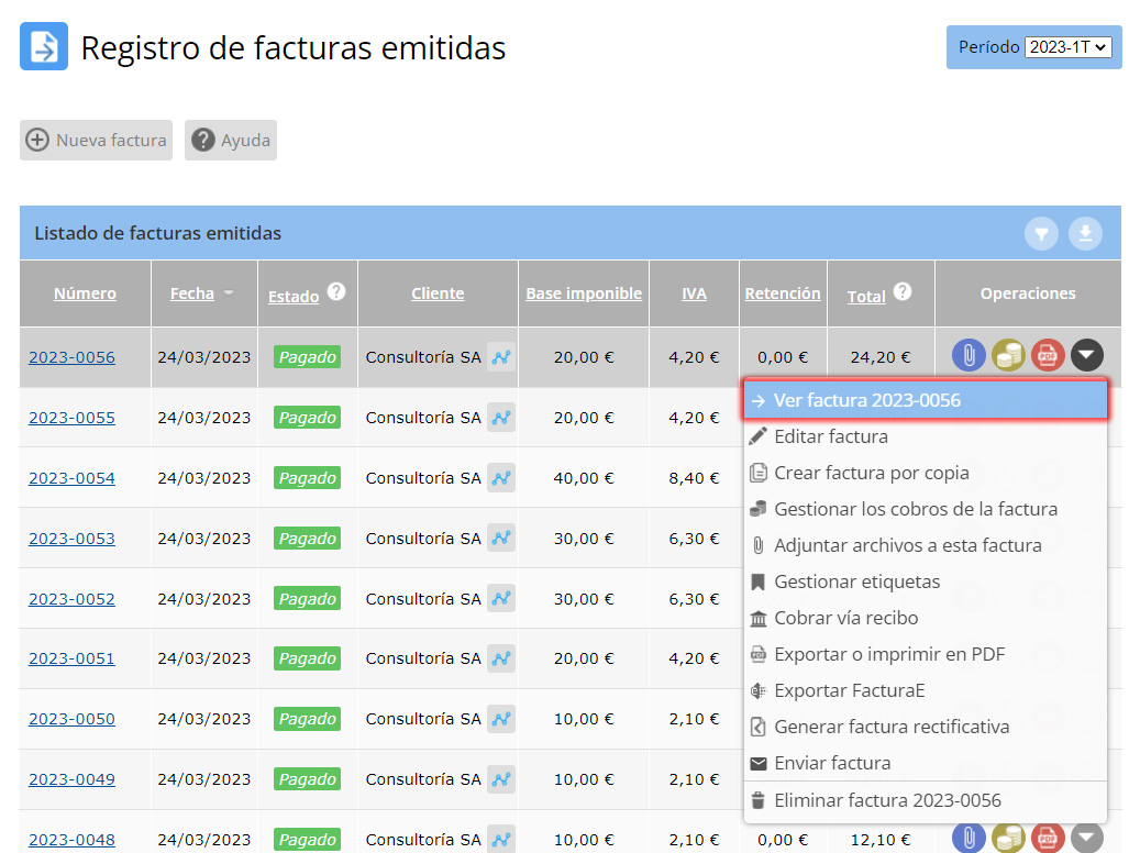 Ver factura