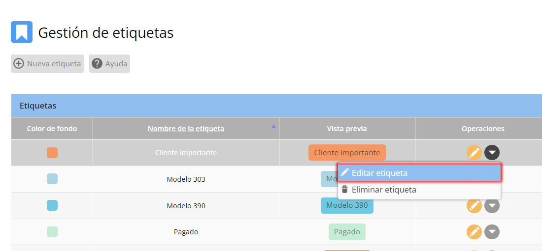 Seleccionar movimiento existente