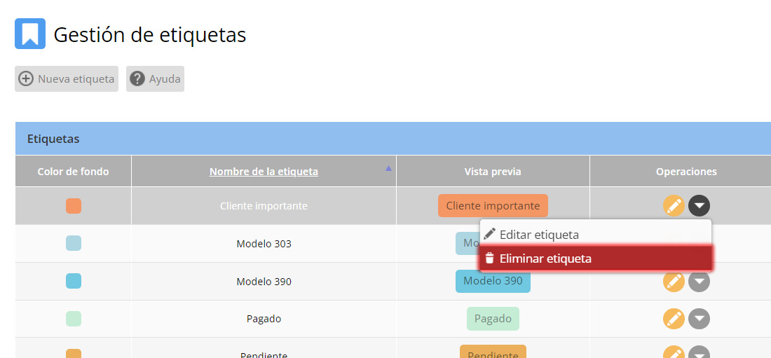 Seleccionar movimiento existente