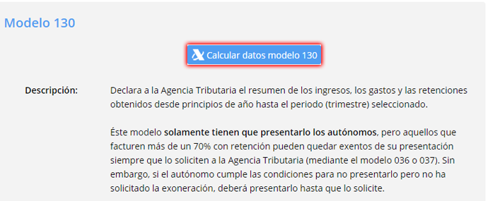 Calcular datos modelo IRPF 130