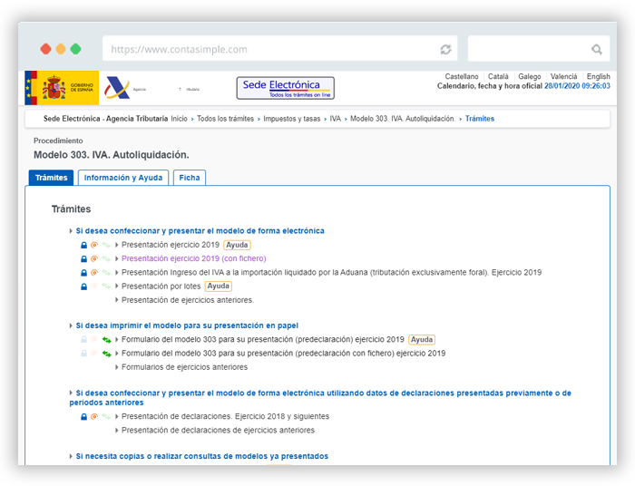 Presentar impuestos telematicamente
